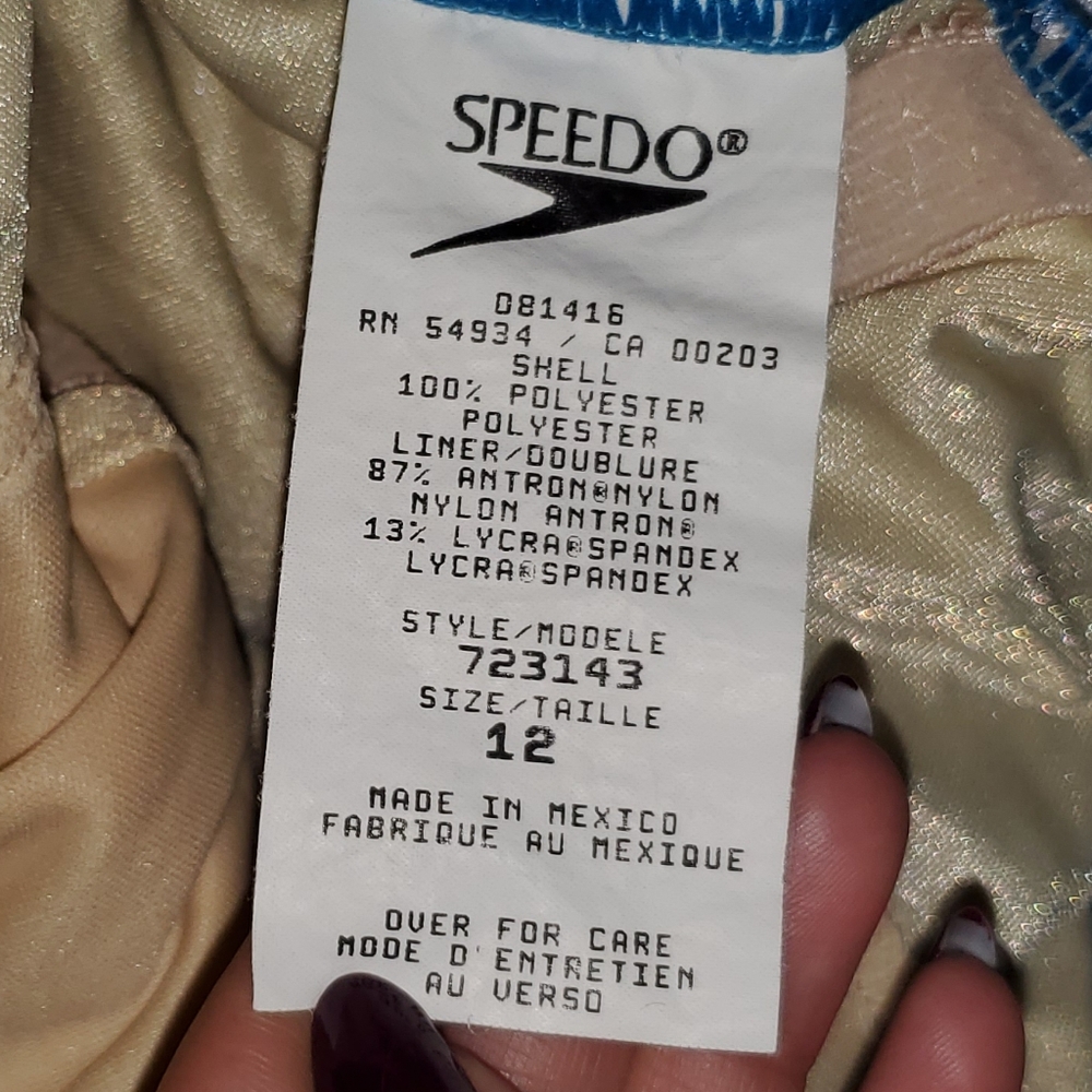 5 for $25 | Vintage Speedo Abstract Blue One Piece Swimsuit - Picture 11 of 16